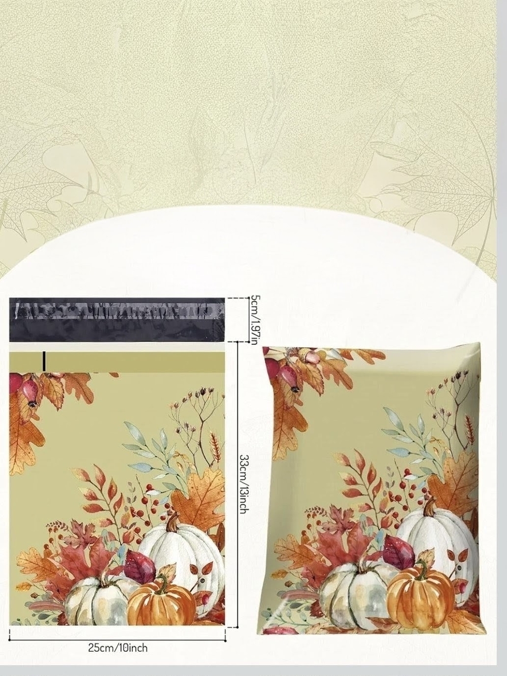 Autumn Pumpkin Poly MAILERS 10x13 Qty 20 - Picture 2 of 2